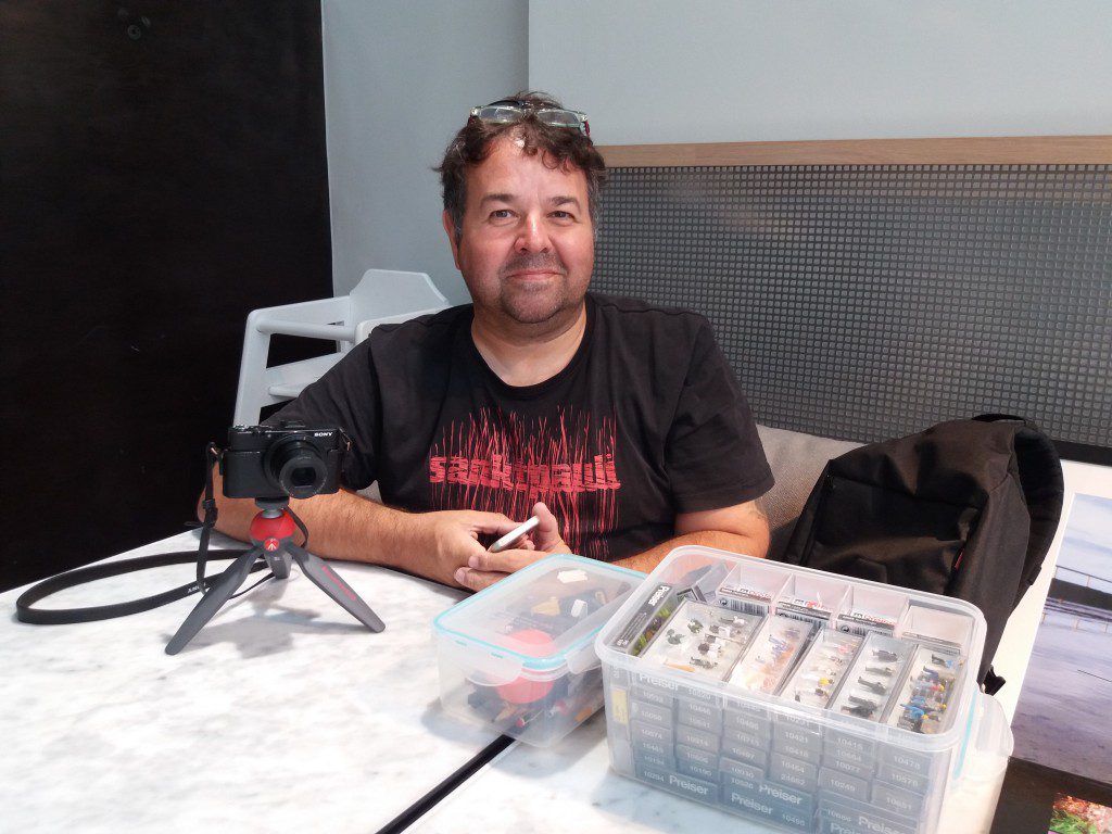 Paul and the content of his little black rucksack.