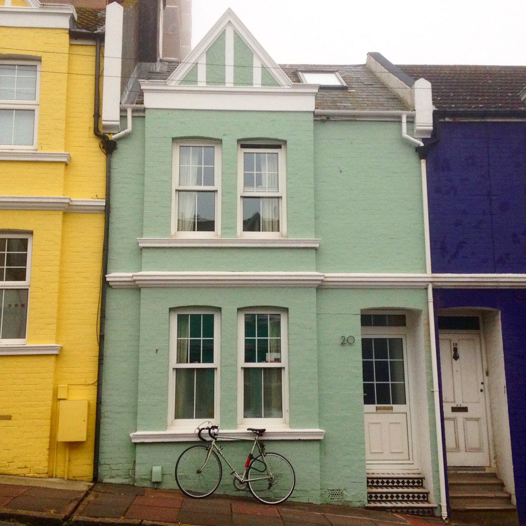 The colour of her bike matches the colour of her house. Credit @ Lisa van Dijck.