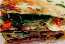 Beef Tortilla with Mozzarella and Spinach – Perfect Friday Night Splurge