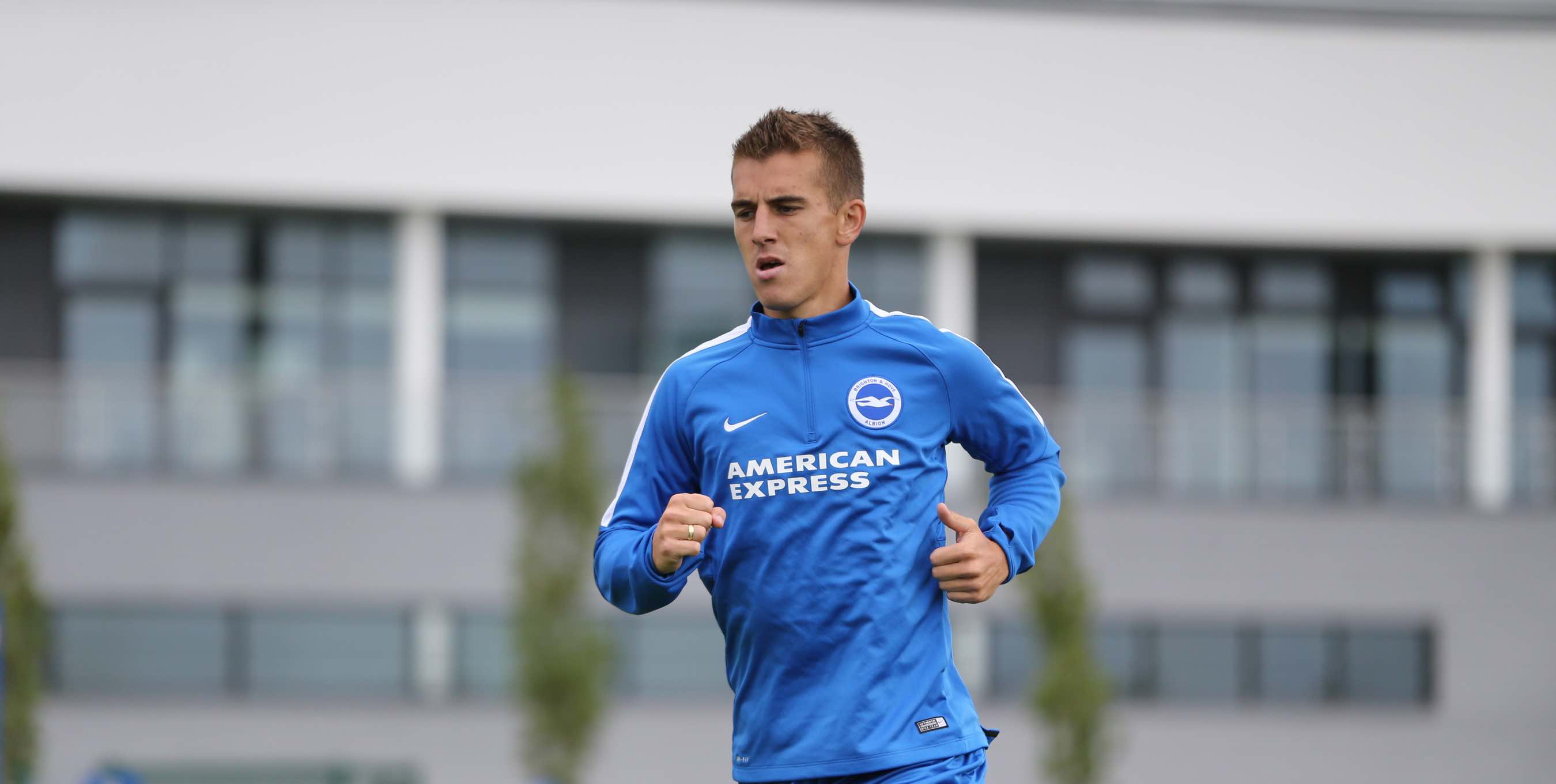 Uwe Hunemeier training on his first day at the American Express Community Stadium, Brighton and Hove, England on 12th August 2015.