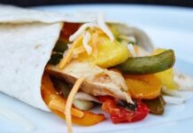 Chicken, Mango and Lime Fajita Wraps