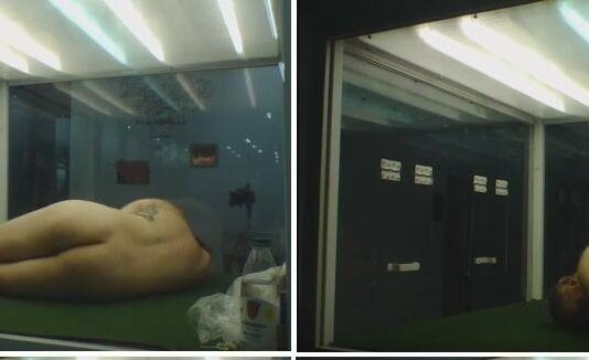 Naked In A Giant Glass Box for a Week