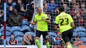 Bobby Zamora opened the scoring in Albion's 1-1 draw at Turf Moor
