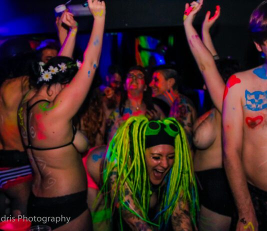 ‘The sexy thing about this party is the sight of 150 human beings who are unashamed of the bodies they were born in’