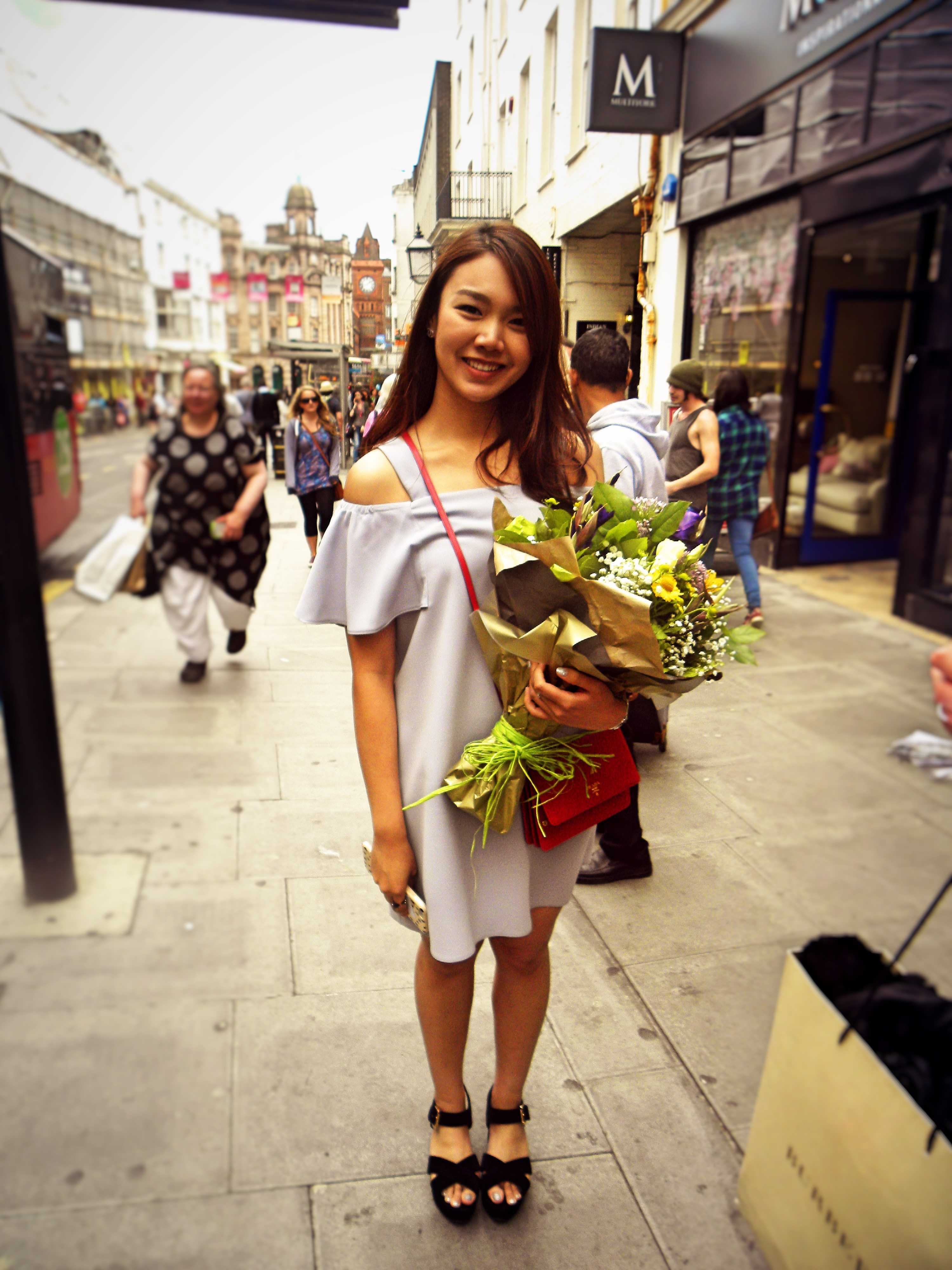  Natta is wearing a dress from Top Shop, her bag is a Prada and shoes from Office.