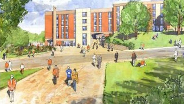An Artist's impression of good old sussex (uni) by the sea!
