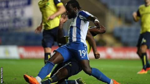 Elvis Manu (pictured) pokes Albion into a 2 goal lead.