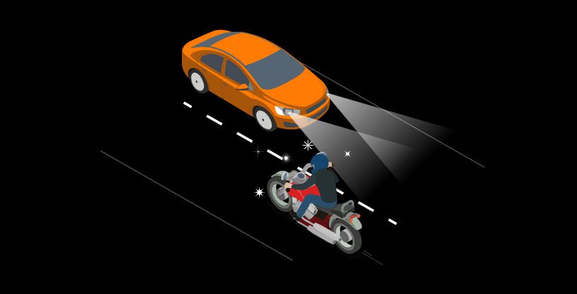 Are full beam headlights really needed to spot motorcyclists?