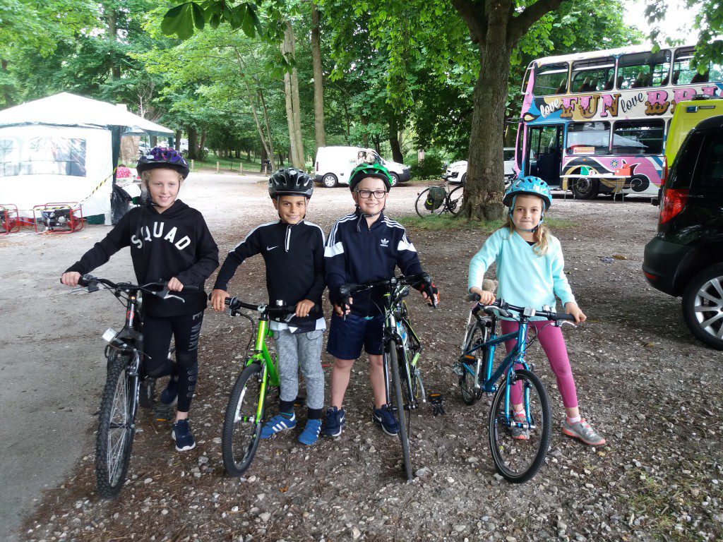 Some of the young riders: Isabelle, Theo, Jan and Leanie were keen to get going.