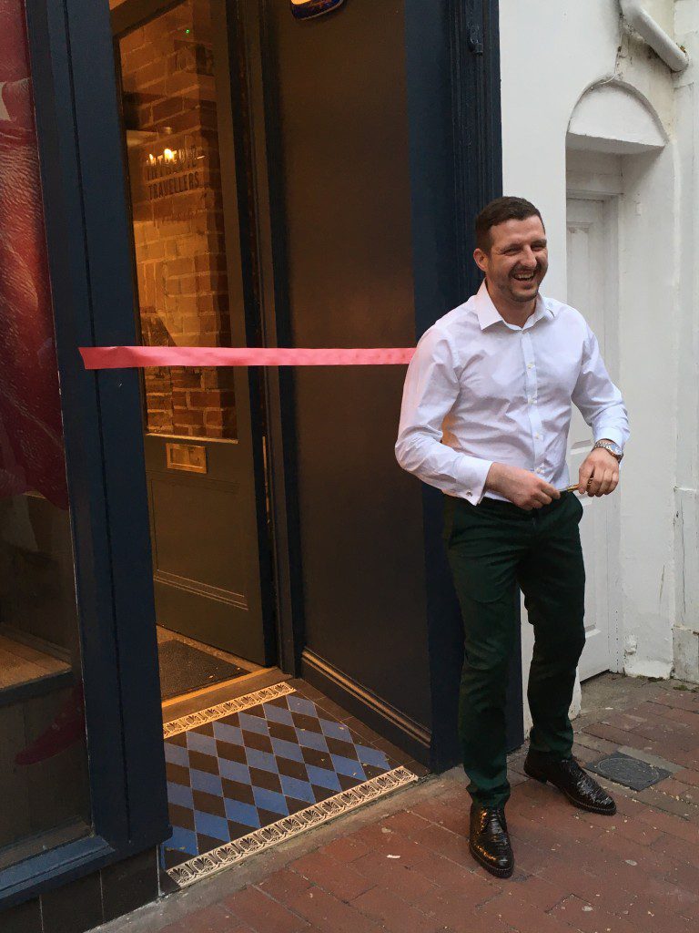 Owner David just about to formally open the shop!