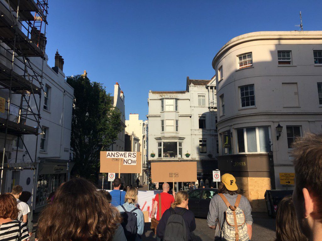 The protest ended with a march. Credit @ Stephanie Newton