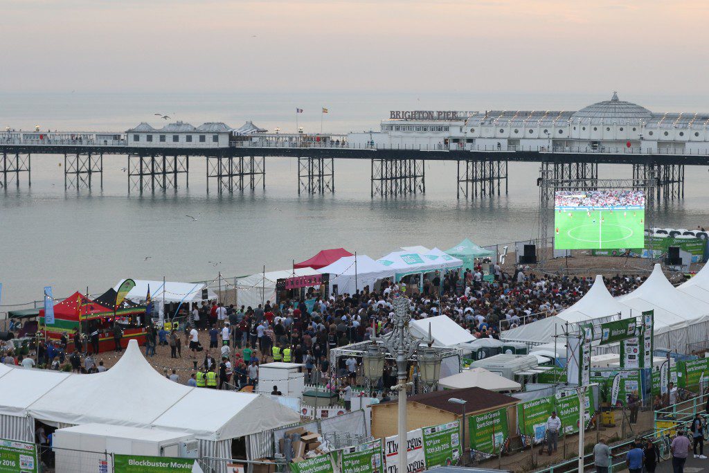 Last years live screening of the Engand vs France match. Credit @ Stuart Butcher.