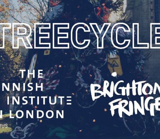 16ft ‘Treecycle’ Christmas Tree At St Peter’s Church Marks Start of Collaboration Between Brighton Fringe and the Finish Institute