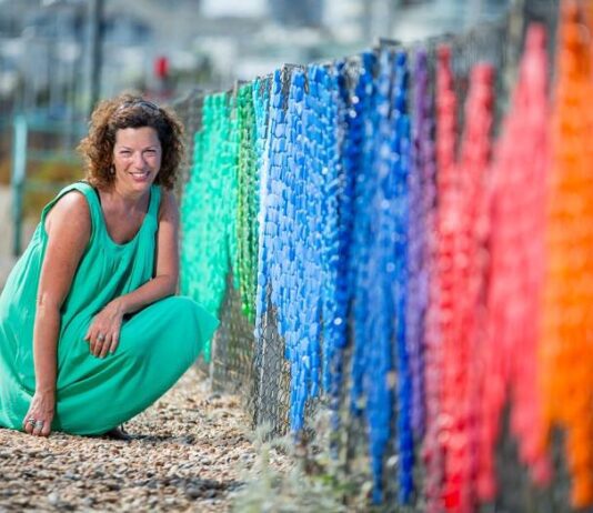 Brighton Beach Art Installation Using 9000 Plastic Bottle Tops Unveiled!