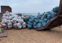 Brighton beach littered with laughing gas canisters after Pride