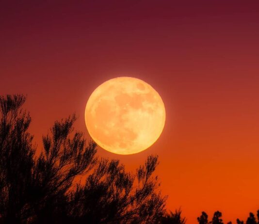 A full Harvest Moon is appearing tonight, Friday the 13th