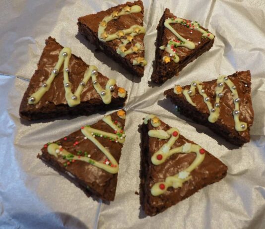 Triple Chocolate Christmas Brownies