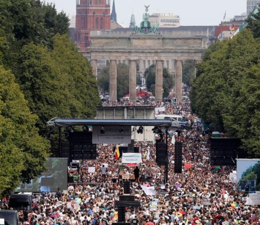 Tens Of Thousands Protest Pandemic Restrictions In Berlin