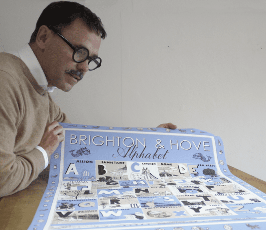 Artist of the Week: Alej ez Alej ez with his 'Brighton and Hove Illustrated Alphabet' that shows in alphabetical order places, events and people that we love in Brighton and Hove.