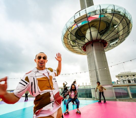 Spectacular launch party welcomes new roller rink to Brighton Seafront, located at Brighton i360