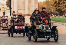 London to Brighton Veteran Car Rally Ends At the Seafront Yesterday