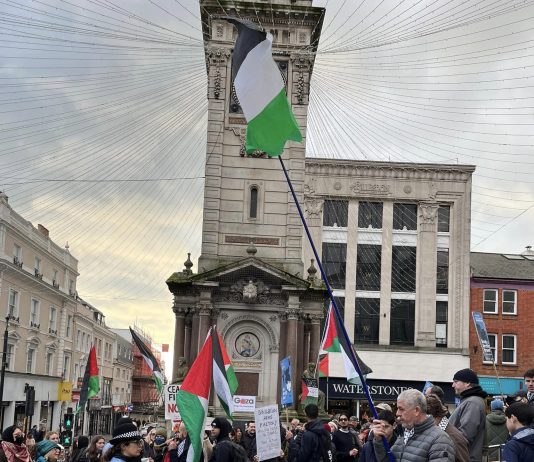 Brighton pro-Palestine campaigners protesting against Peter Kyle’s refusal to call for Gaza ceasefire this Saturday
