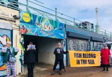 Animal activists protested against captivity outside SEA LIFE Brighton on Saturday
