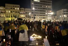 Ukrainian community group held vigil and protested in Brighton in support of Ukraine on Saturday