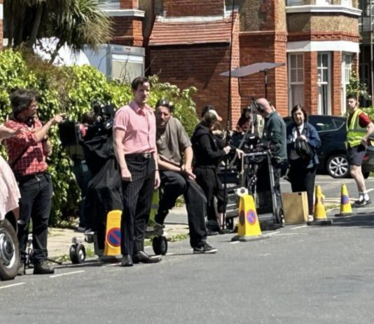 Filming vans for actor Matt Smith’s new Sky TV show spotted in Hove