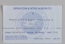 Ticket from Beckham’s United debut match vs The Seagulls up for auction at £600