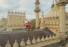 Father Christmas spotted on the iconic Royal Pavilion rooftop