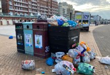 24 tonnes of rubbish cleared from seafront following busy weekends