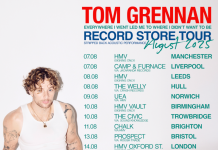 TOM GRENNAN announces stripped back set at Brighton Chalk with HMV – Monday 11th August