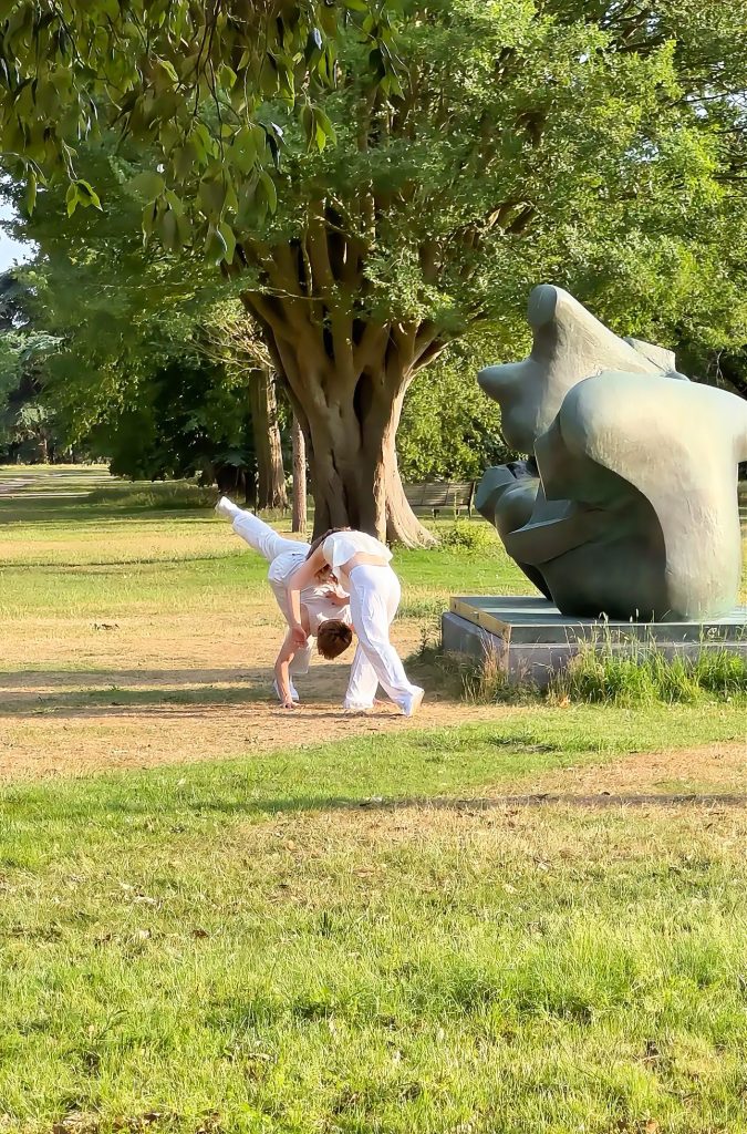 Rambert School dancers among Henry Moore sculptures at Henry Moore After Hours, Kew
