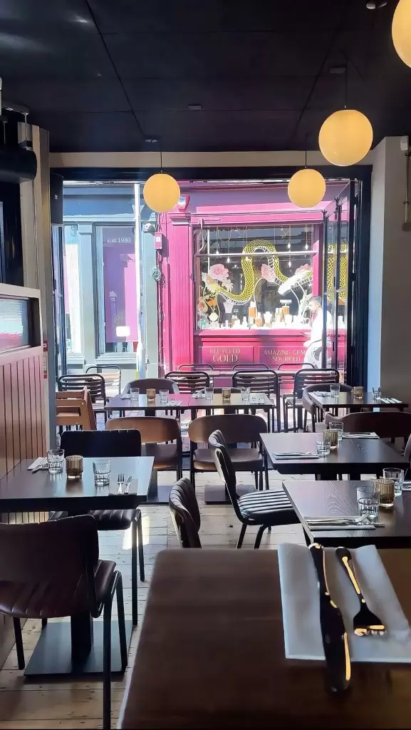 Burger and Beyond Brighton dining room on Ship Street in the Lanes