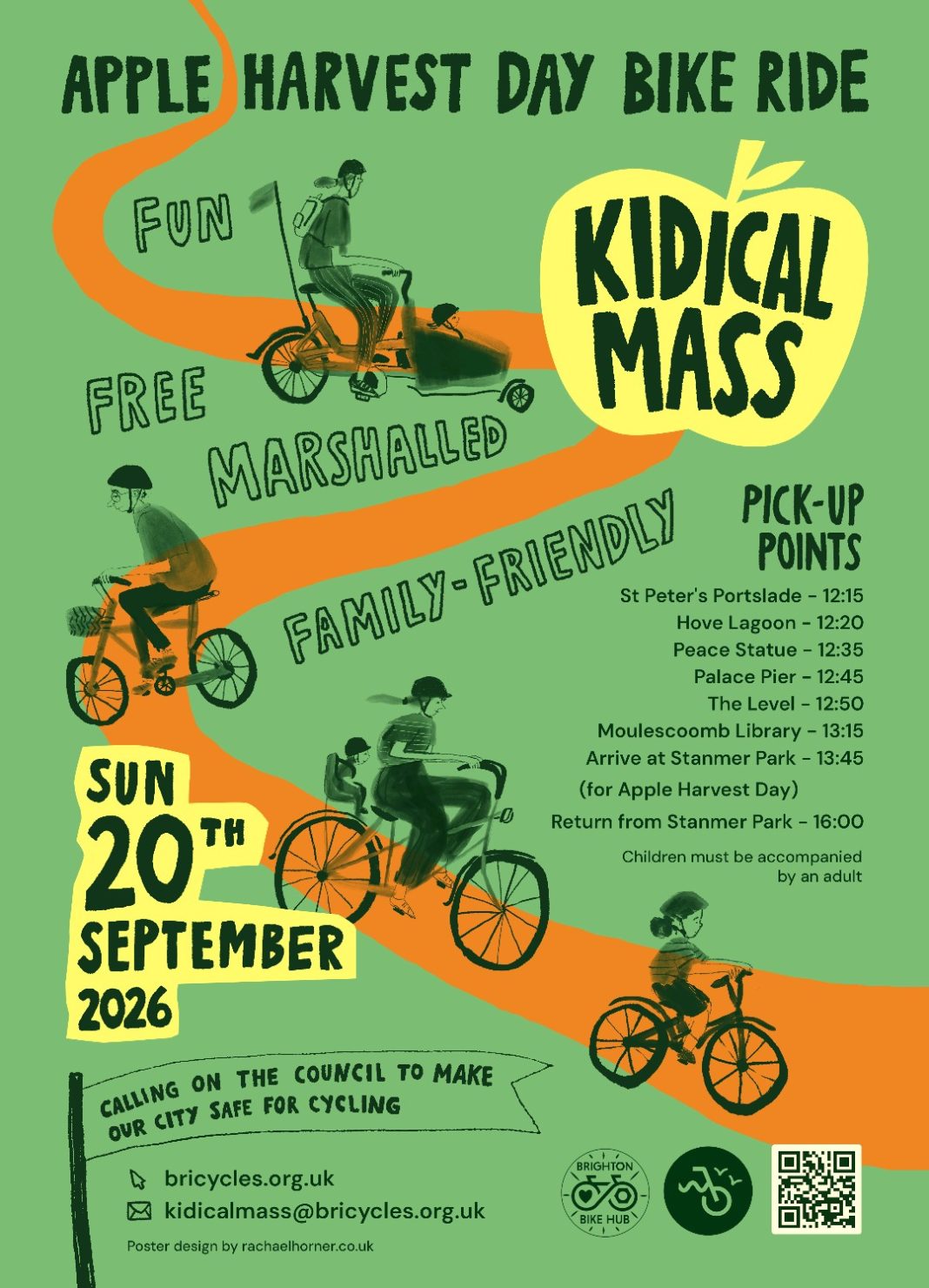Kidical Mass Returns for Apple Harvest Day Bike Ride on Sunday 20th September 2026.